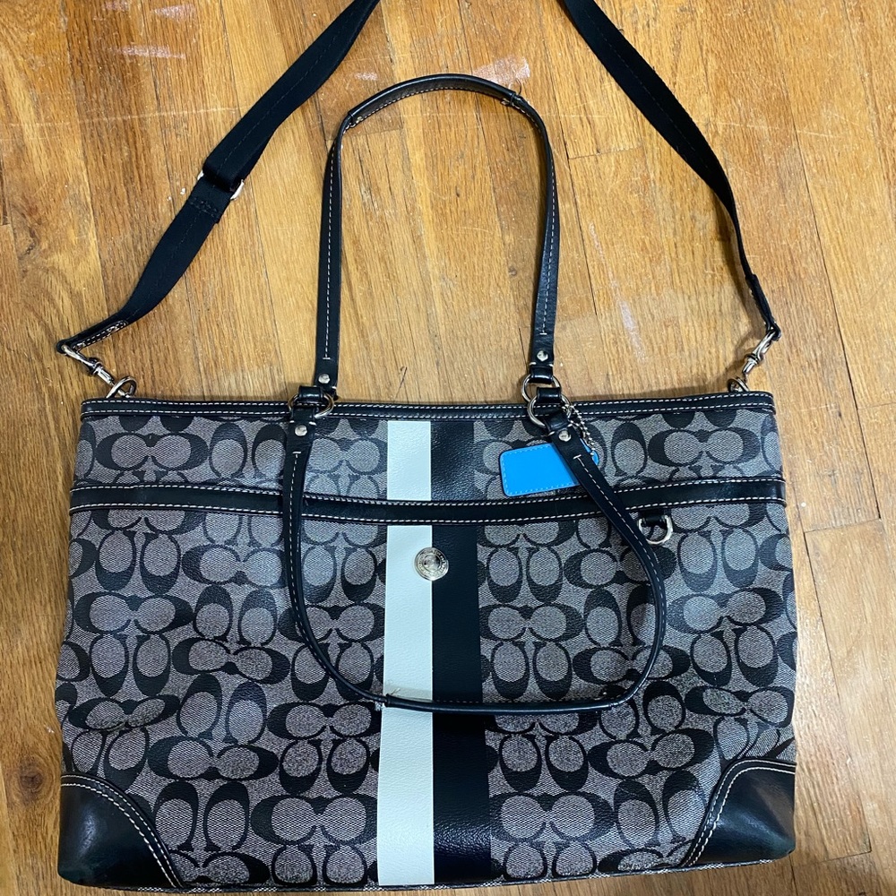 Coach Heritage Stripe Multi tote F14475